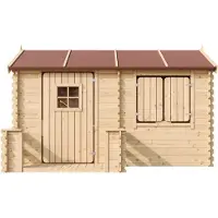 Timbela Houten speelhuis voor kinderen - Buitenspeelhuis voor kinderen - 178x241x151 cm / 2,63 m² - Tuinspeelhuis - Zomerhuis voor kinderen M503