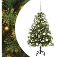 vidaXL Kunstmatige Scharnierende Kerstboom met Kegels Groen 120 cm
