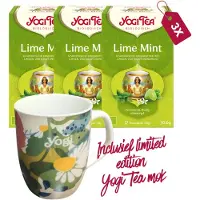 Yogi tea Lime Mint Bio - 3 pakjes - inclusief limited edition mok