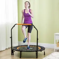 HAUSS SPOLE Fitnesstrampoline – Verstelbare Handgreep – Ø102 cm – Staal – Zwart – Opvouwbaar Voor Binnen En Buiten