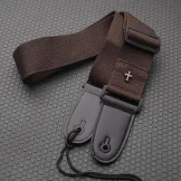 ELS Gitaarband voor Acoustische - Electrische of Bas gitaar - Guitar Strap - met plectrumhouder - Bruin - 90 - 155 cm