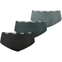 Puma 3-Pack dames Hipsters - Zwarte Katoenen dames onderbroeken - Shorts - Groen Combi / S