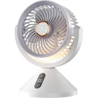 VHV - Bureauventilator - usb bureauventilator - USB oplaadbaar, met digitaal display, met LED verlichting - voor kantoor, slaapkamer, thuiswerken