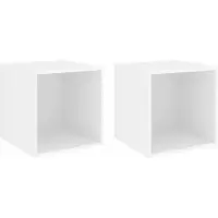 vidaXL Wandkasten 2 st 37x37x37 cm bewerkt hout wit