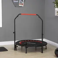 HAUSS SPOLE Fitness Trampoline – Opvouwbaar Met Verstelbare Handgreep – 102 cm – Kunststof En Staal – Zwart – Thuistraining