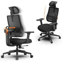 NEWTRAL Ergonomische Bureaustoel – Hoge Rugleuning, Adaptieve Lendensteun, 4D Armleuningen, 96°-136° Kantel, Hoofdsteun Verstelbaar