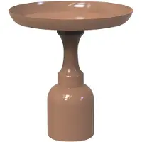 Vente-unique Sidetable van metaal - Glanzend taupe - KYRESA