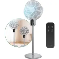Erikssøn Statiefventilator - Stil En Krachtig 45W - 8 Snelheden - Verstelbaar - Staande Venitlator - Luchtkoeler - Grijs