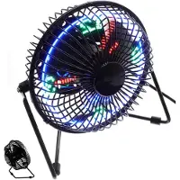 VHV - Bureauventilator - usb bureauventilator - USB oplaadbaar, met digitaal display, met LED verlichting - voor kantoor, slaapkamer, thuiswerken