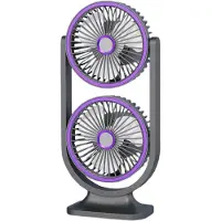 VHV - Bureauventilator - usb bureauventilator - USB oplaadbaar, stil, met LED verlichting - voor kantoor, slaapkamer, thuiswerken