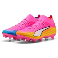 Puma ULTRA 6 MATCH+ FG/AG uniseks voetbalschoenen, Roze/Wit, Maat 44