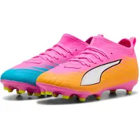 Puma Ultra 6 Match Gras / Kunstgras Voetbalschoenen (MG) Kids Felroze Blauw Geel