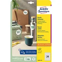 Avery Ronde etiketten L3415-10 Permanent klevend Ø 40 mm Wit 10 Vellen à 24 Etiketten