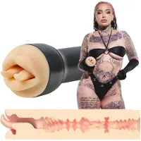 Kiiroo Feel Leigh Raven - kunstmond met gespleten tong (naturel)
