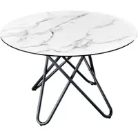 Invicta Ronde eettafel ELLIPSE 120cm marmer witte keramische haarspeldpoten gemaakt in Italie - 42369