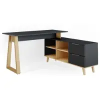 Vicco Bureau Nautica Antraciet 138 x 60 cm met laden, XXL, Model 36904