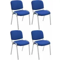 CLP Ken Set van 4 stoelen - Chroom - Stof blauw