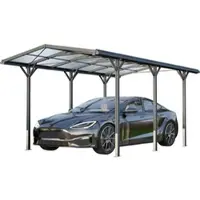 GFP Carport 2,85x5,05m Carport, antraciet, Incl. Regengoot