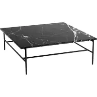 HAY Rebar salontafel 100x104x33 cm Zwart marmer – zwart onderstel