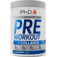 PHD Pre-Workout + Collagen Caffeine Free (20 serv) Blueberry - Pre-Workout - Stimulans-vrije Booster