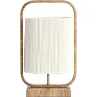 Light & Living Tafellamp 22,5x15x37,5 cm LECCE hout prnt naturel+touw crème