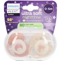 Philips Ultra Soft Nighttime - 0 tot 6 maanden - Glow-in-the-dark fopspeen - SCF094/02