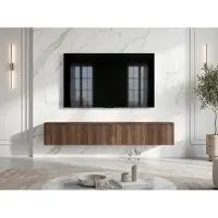 AX Living Barvo TV-kast, 2 deuren, 100 cm, donkerbruin notenhout, Warmia-stijl