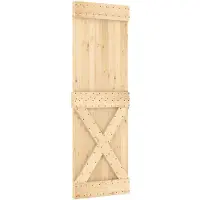vidaXL Schuifdeur NARVIK Naturel en Zwart 70 x 210 cm (213,5 cm)