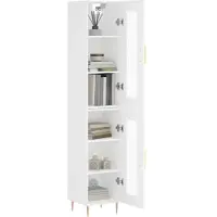 vidaXL Hoge kast 34,5x34x180 cm bewerkt hout wit