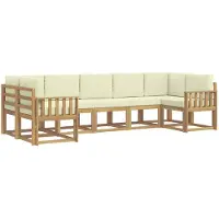 vidaXL Buiten bank set 7 st Wit en crèmekleurig