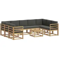 vidaXL Buiten bank set 10 st Wit en antracietkleurig Polyester