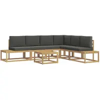 vidaXL Buiten bank set 5 Stuk Wit en antracietkleurig Polyester