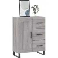 vidaXL Dressoir 69,5x34x90 cm bewerkt hout grijs sonoma eikenkleurig