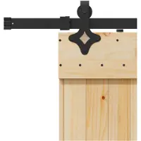 vidaXL Schuifdeur NARVIK Naturel en Zwart 90 x 210 cm (213,5 cm)
