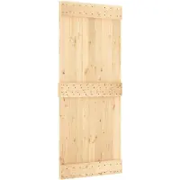 vidaXL Schuifdeur NARVIK Naturel en Zwart 85 x 210 cm (213,5 cm)
