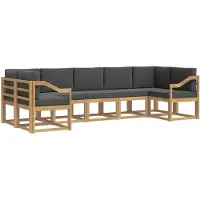 vidaXL Buiten bank set 7 st Wit en antracietkleurig