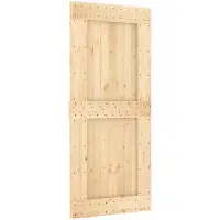 vidaXL Schuifdeur NARVIK Naturel en Zwart 90 x 210 cm (213,5 cm)