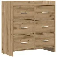 vidaXL Dressoir Artisanaal eiken 75 x 33 x 80 cm Bewerkt hout
