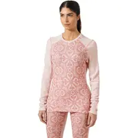 Helly Hansen Lifa Merino Midweight Graphic Crew, dames, roze