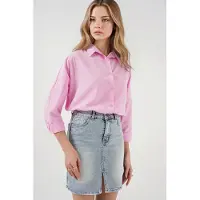 Big Dart Hooggewijze Denim Mini Rok met Zakjes
