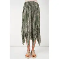 Big Dart Hoge Taille A-Lijn Midi Rok in Paisleyprint