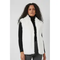 Big Dart Mouflon Fur Sjaalkraag Vest