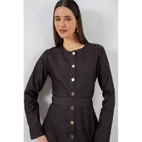Big Dart Gevormde Denim Midi-jurk