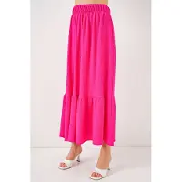 Big Dart Gestructureerde Maxi Tricot Rok met Elastische Taille