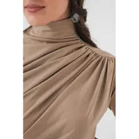 Bigdart Getailleerde Colblouse met Drapé Detail