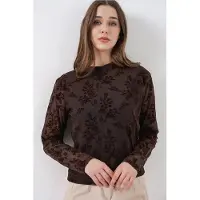 Big Dart Geprinte Flock Crew Neck Blouse