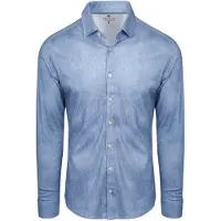 Desoto Overhemd Kent casual jersey blauw gemeleerd