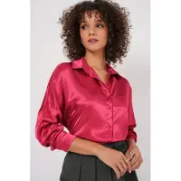 Big Dart Oversized Satijnen Knopenblouse