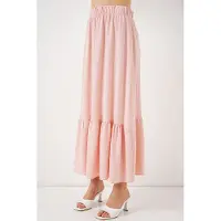 Bigdart Textuur Maxi Breimint met Elastische Taille