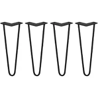 Monster Skiski hairpin tafelpoten - zwart - 4x35,5cm - 2 staven 10 mm